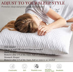 NTCOCO Shredded Memory Foam Bed Pillows for Sleeping Standard Size, with Washable Removable Hypoallergenic Sleep Pillow for Back and Side Sleeper