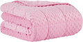 CuteKing Weighted Blanket - Weighted Blanket with Premium Glass Beads - Heavy Blanket Crystal Velvet for Comfort Sleep - Thick Blanket All Season (15lbs, 48"x72", Pink Bubble)