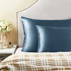 BEDELITE Satin Pillowcase for Hair and Skin, Super Soft Similar to Silk Pillow Cases 4 Pack with Envelope Closure, Cooling Pillowcases for Women Men (20"x26" Standard Size, Bluesteel)