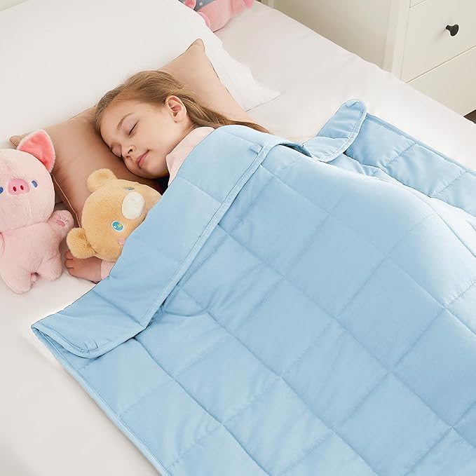 HOSUKKO Weighted Blanket - 3 lbs Lightblue Heavy Blanket - Breathable Blanket(20 * 30 inches, 3 lbs)