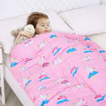 Kivik Weighted Blanket 3 lbs, Breathable Small Heavy Throw Blankets, Sleeping & Calming for Bed Couch Home School, Machine Washable, Cooling Soft Microfiber, 36x48 Inches, Pink Unicorn
