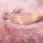 Ashler faux fur rug, Fluffy Shaggy Area Rug Ultra Soft 2 x 6 Feet Sheepskin Fur Rug, Pink Fuzzy Rug Machine Washable Shag Rug, Nursery Decor Throw Rugs for Bedroom, kids room, Living Room