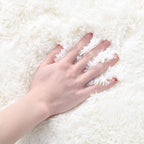 ISEAU 4x6 Area Rug for Living Room, Cream White Rugs for Bedroom, Kitchen, Soft Shaggy Carpets, Fluffy and Machine Washable Mats, Under Bed, On Nursery Floors Mat, Boys, Girls Room Carpet Decor