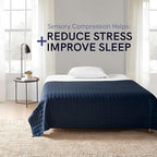 YnM 10lbs Weighted Blanket for Adults,Cotton Heavy Bed Throw Blanket with Cooling Glass Beads for All Season Use, Ideal for ~90lbs (48x72 Inches, Twin/Full, Navy)