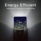 Herbs and Wild Flowers Night Light,Night Lights Plug into Wall 0.5W Sleep Friendly for Boys Girls Led Night Light Dusk to Dawn Sensor Nightlight for Stairway/Hallway/Bedroom