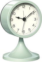 AYRELY® 3" Cute Analog Alarm Clock,Small Retro Table Clock Battery Operated,Slient Metal Desk Clock with Light for Living Room Decor,Bedroom,Bedside,Shelf（Green）