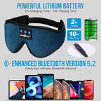 MUSICOZY Sleep Headphones, Bluetooth 5.4 Sleep Mask Headband Headphones Sleeping Eye Mask, Wireless Music Earbuds Earphones with HD Ultra-Thin Stereo Speakers for Side Sleepers Men Women