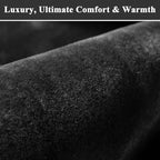 SHACOS Silky Soft Faux Rabbit Fur Area Rug 6'x9' Non Slip Washable Padded Medium Thick Rugs Fluffy Cozy Indoor Modern Carpet for Living Room Bedroom Dining Room Kids Room Dorm Home Decor, Black