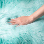 Ashler faux fur rug, Fluffy Shaggy Area Rug Ultra Soft 2 x 6 Feet Sheepskin Fur Rug, Turquoise Fuzzy Rug Machine Washable Shag Rug, Nursery Decor Throw Rugs for Bedroom, kids room, Living Room