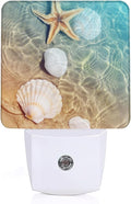 Starfish Seashell on Beach Night Light, Summmer Beach Night Light Plug into Wall with Dusk to Dawn Sensor, LED Lamp Energy Saving Lights for Men Women Boys Girls,Lamp for Bedroom Bathroom Hallway
