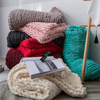 vctops Boho Chenille Chunky Knit Throw Blanket Super Soft Warm Cozy Hand Knit Blankets for Couch Bed Sofa Chair (Camel Grey,31"x39")