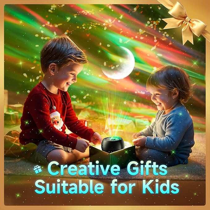 Northern Lights Projector Birthday Gifts for Him Galaxy Projector for Bedroom, 300+Colors Modes Aurora Light,15White Noise Sound Machine &Bluetooth Star Projector Galaxy Lights, Remote,Gifts for Boy