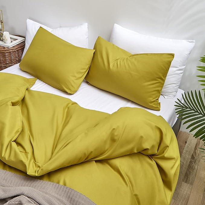 CLOTHKNOW Moss Green Queen Comforter Set Chartreuse Bedding Comforter Sets Green Yellow Queen Comforter Yellownish Green Comforter with 2 x Pillow Cases