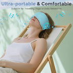 Sleep Headphones with Bluetooth 5.4 Sleep Mask, Bamboo Cotton Music Wireless Bluetooth Eye Mask for Sleeping, Earphones HD Speaker Microphone for Travel, Gifts for Men Women(Blue)