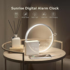 Vivilumens Sunrise Digital Alarm Clock, White Noise Sound Machine, Sleep Aid Timer with USB Port, Dimmable Digital Clocks Display, Snooze,10 Ringtones for Heavy Sleepers, Bedroom Decor Gifts for Women