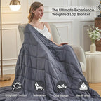 Weighted Blanket for Adults 15lbs, 60"x80", Queen Size Cooling Heavy Throw Blanket for 120-160lbs, Microfiber Soft Thick Big Blankets Weighted Comforter Gift for Sleeping, Pink Grey