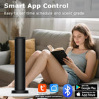 Wireless Hotel Scent Diffuser Starter Kit- Cordless Rechargeable Diffuser for Whole House - Hotel Scents Collection - App Control Waterless Essential Oil Diffuser for Large Room, Studio, Office(Black)