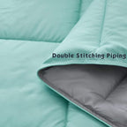 HIG Reversible Lightweight Comforter - All Season Down Alternative Summer Duvet Insert Blue Quilted Bedding Comforter with Corner Tabs Twin/Twin XL Size Aqua Blue/Light Grey