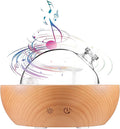 Glass Essential Oil Diffuser,Real Wood Base,Bluetooth Speaker,2025 Upgrade Aromatherapy Diffuser,Aroma Diffuse with Music Player,LED Light in 7 Colors，Home Office Bedroom（Non-Glass Reservoir）