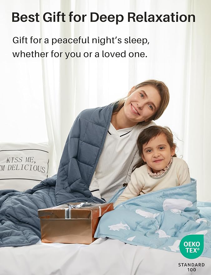 Weighted Idea Weighted Blanket for Adults (Dark Grey,48"x72",12lbs) Cooling Breathable Heavy Blanket with Premium Glass Beads All-Season Soft Thick Comfort