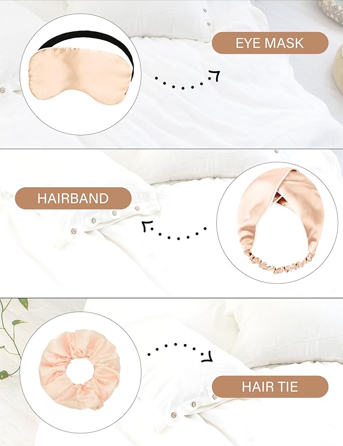 EPLAZA Silk Pajamas for Women Satin Pajamas Set 5 Pcs Long Sleeve Print Pattern Button Down Pjs Sleepwear Loungewear Set