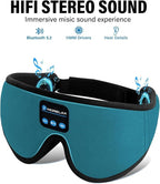 Sleep Mask with Bluetooth Headphones, 3D Sleep Mask Wireless Music Eye Mask for Sleeping Side/Back Sleepers Sleep Headphones Gift (Turquoise)