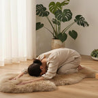 OGLAND Genuine Fluffy Sheepskin Rug, Shaggy Wool Fur Lambskin Throw Pad for Bedroom Living Room Carpet Sofa Cover Chair Side of The Bed Couch Bench Dog Pray Cushion Mat