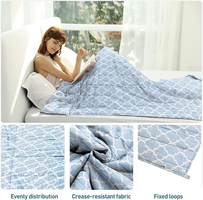 Weighted Idea Weighted Blanket for Adults (Lanterns,48"x72",12lbs) Cooling Breathable Heavy Blanket with Premium Glass Beads All-Season Soft Thick Comfort
