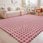 Pink Rabbit Plush Rug 8'x10', Fluffy Faux Fur Shaggy Area Rug for Nursery, Kids Room Decor, Soft Fuzzy Carpet for Living Room, Bedroom, Teen Girls Room