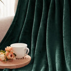 Exclusivo Mezcla Fleece Blanket Twin Size for Bed, Super Soft and Warm, All Season, Cozy, Plush, Lightweight, 90x66 Inches, Forest Green