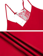 Ekouaer Satin Pajamas Women Lace Sleepwear Lingerie Cami Shorts Set Nightwear XS-XXL