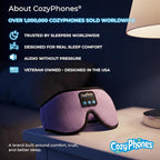 CozyPhones Bluetooth Sleep Mask with Headphones – 3D Contoured Memory Foam Eye Mask, Wireless Eye Mask for Sleeping, Adjustable Sleep Headphones, Bluetooth 5.4, 14H Playtime - Grey