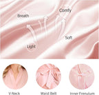 Lovasy Women's Satin Robes Silky Short Robe Lightweight Sleepwear Bride Bridesmaids Bathrobes Dressing Gowns Loungewear S-XXL