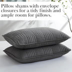 Southshore Fine Living, Inc. Oversized Twin Quilt Bedding Set Lightweight, Prewash Fabric Coverlet Twin Bedspread 2-Piece with One Matching sham (68 in Wide x 98 in Long), Grid Slate