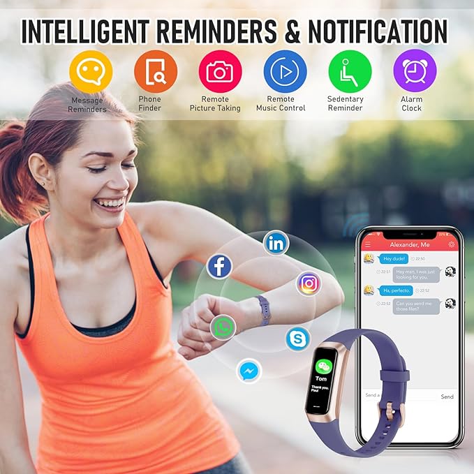 Fitness Tracker, Activity Trackers with 24/7 Heart Rate, Blood Oxygen Blood Pressure Sleep Monitor, Step Counter with 1.1" AMOLED Touch Color Screen, Calorie Pedometer Health Smart Watch for Women Men