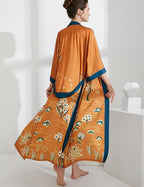 Aensso Long Soft Lightweight Silky Kimonos Robes for Women, Luxury Japanese Floral Womens Kimono Robe