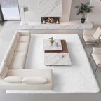 Shag White Rug 9x12 Area Rugs for Bedroom Living Room - Non Slip Ultra Soft Large Fluffy Fuzzy Shag Plush Shaggy Furry Rug for Dorm Kids Room Nursery Playroom, Home Office Big Modern Carpet