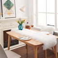 Table Runner, Modern Small White Fur Table Runner for Party Birthday Christmas Friendsgiving Wedding Dinning Table, Decorative Rug Luxury Faux Fur Runner for Table (11.8x70.8 inch)