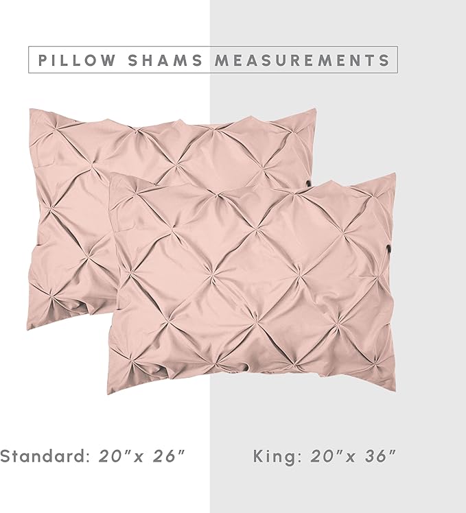 Elegant Comfort 8-Piece Pinch Pleated Comforter Set - All Season Complete Bed in a Bag, Includes 4pc Smart Sheet Set, Bed Skirt, Comforter, Matching Pillowcases and Shams, Full/Queen, Blush Pink