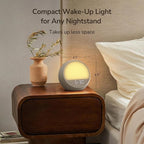 HOUSBAY MINI Sunrise Alarm Clock with Sound Machine, Rhythm Wake-Up Light, White Noise for Sleeping, Compact Phone-Free Bedrooms Clock, Putty