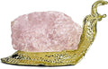 Artistone Rose Quartz Crystal Snail Table Lamp, Natural Raw Stone Night Light with Gold Snail Base, USB Powered, 5x2.7x2.5 Inches (Rose Quartz)