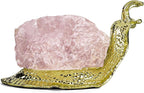 Artistone Rose Quartz Crystal Snail Table Lamp, Natural Raw Stone Night Light with Gold Snail Base, USB Powered, 5x2.7x2.5 Inches (Rose Quartz)
