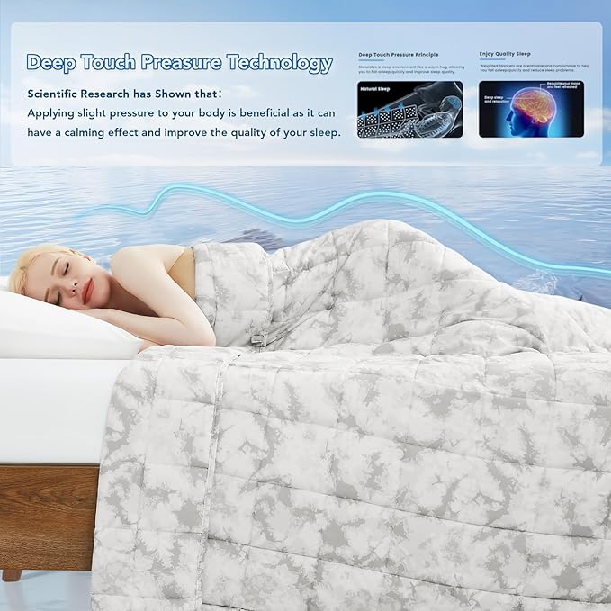 Topcee Weighted Blanket for Adults (15 lbs, 60" x 80") Queen Size Soft Cooling Heavy Blanket Sleeping, Apply to 130-160 lbs Body, Thick Breathable Blanket with Glass Bead, Easy Care