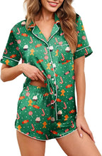 Ekouaer Womens Silk Satin Pajamas Set Short Sleeve Sleepwear Button Down Loungewear 2 Piece Pjs Shorts Set S-5X Plus Size
