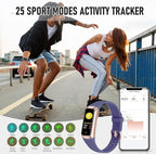Fitness Tracker, Activity Trackers with 24/7 Heart Rate, Blood Oxygen Blood Pressure Sleep Monitor, Step Counter with 1.1" AMOLED Touch Color Screen, Calorie Pedometer Health Smart Watch for Women Men