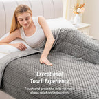 Wemore Minky Dot Weighted Blanket for Adults Twin Size 12 lbs, Soft Cozy Heavy Blanket, Breathable Blanket for All-Season with Glass Beads, Grey 60 x 80 inches
