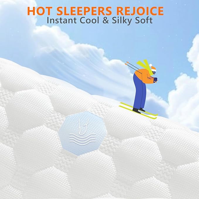 UYWO Cooling Memory Foam Pillows Firm and Soft, King Size 1 Pack, Original Adjustable Pillows for Side, Back or Stomach Sleepers with Removable Washable Cover