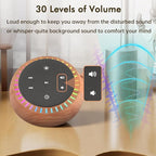 DreamSky Sound Machine for Sleep, White Noise for Sleeping Adults & Baby, Brown Noise Fan for Office Privacy & Noise Canceling, 26 Sounds & RGB Light, USB-C Powered for Home Travel, Wood Grain