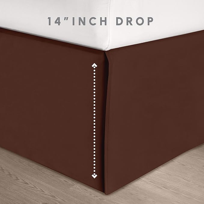 Elegant Comfort 8-Piece Pinch Pleated Comforter Set -All Season Complete Bed in a Bag, Includes 4pc Smart Sheet Set, Bed Skirt, Comforter, Matching Pillowcases and Shams, Twin/Twin XL, Chocolate Brown