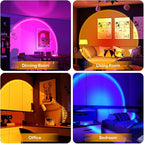 Bavcieu Sunset Lamp Projection Led Lights with Remote, Multicolor Night Light 360° Rotation Rainbow Lights 4 Modes Setting for Photography/Selfie/Party/Home/Living Room/Bedroom Decor, Gifts for Women